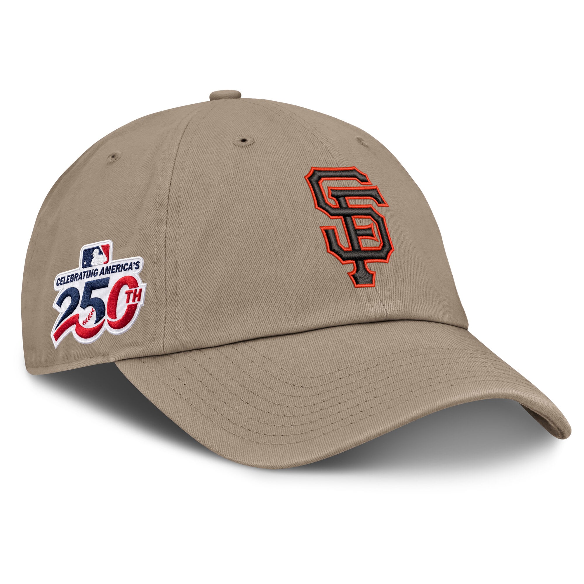 Casquette ajustable Nike kaki pour homme, San Francisco Giants, célébrant le 250e anniversaire du club américain